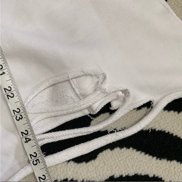 POL Ombré Oversized Distressed Shredded LaceUp Pullover Sweatshirt Size Large - Picture 5 of 8